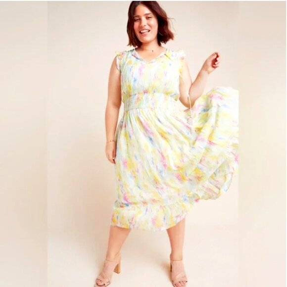Anthropologie Dresses & Skirts - A+ Anthropologie Watercolor Maxi Midi Dress Plus Size